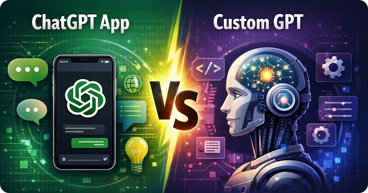 ChatGPT App vs Custom GPT: What Is the Difference?