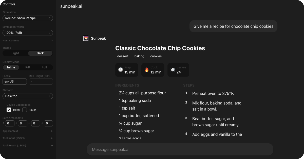 ChatGPT App for cooking recipes.