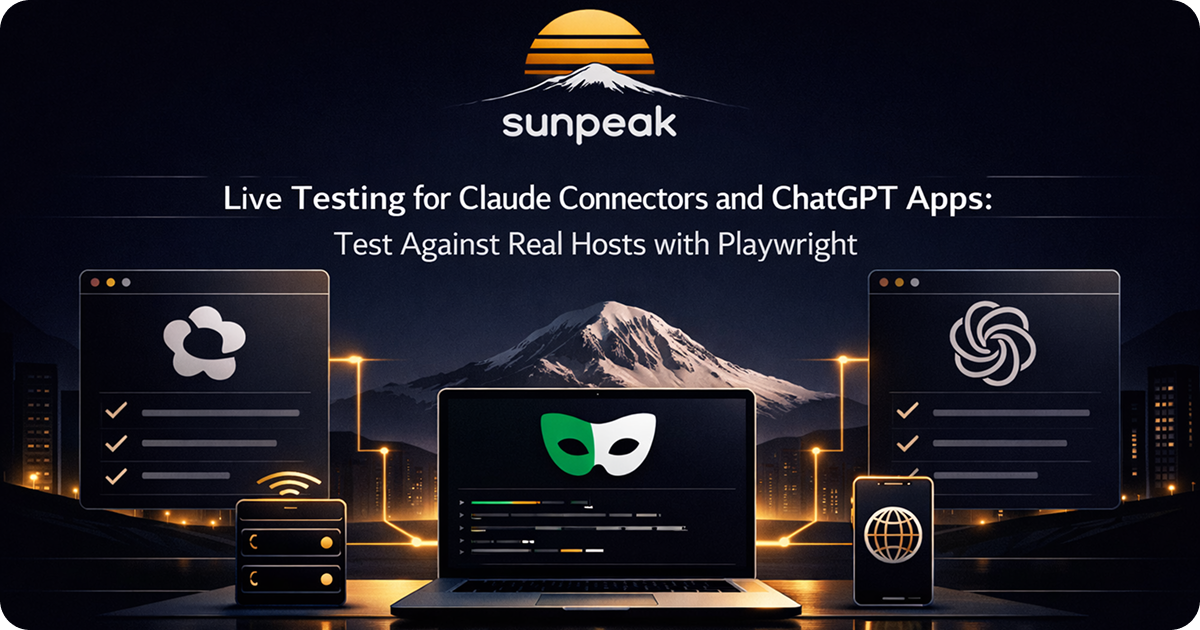 Playwright running live tests against a real ChatGPT session with a Claude Connector.