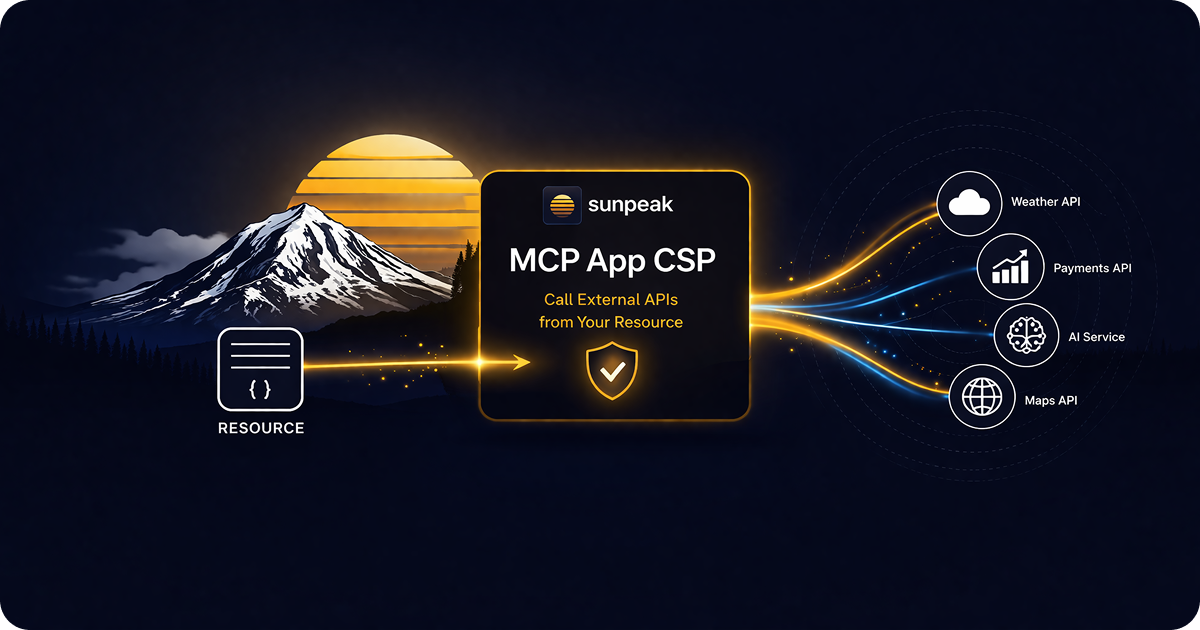 Configure CSP domains to control what your MCP App resource can load and connect to.