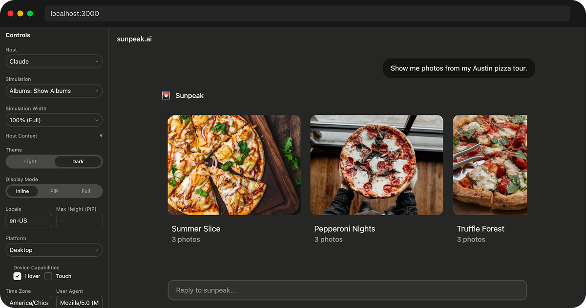 Claude Simulator for MCP Apps: Test Claude Apps Locally with sunpeak